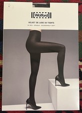 Wolford Velvet De Luxe 50 Tights Size Large Black  NWT picture