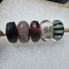 Authentic trollbeads desert sun 5 piece set with brown desert charm-6 total HTF picture