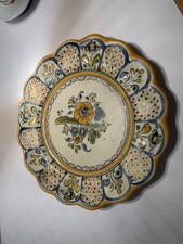Talabricense -Spanish ceramic decor. wall plate with yellow flowers/blue accents picture
