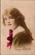 Marguerite Clark Silent Film Star Hand-Tinted Portrait Postcard c. 1910s picture