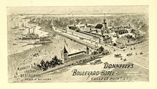 Gilded Age Postcard Donnellys Boulevard Hotel College Point Queens NY Bowling picture