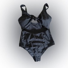 SHEIN Black One-Piece Swimsuit with Bow Detail - Size XS picture