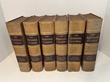 Rare 1890s The International Cyclopedia Leather Bound Books Set Of 6 picture