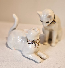Lenox Awake to a Kiss White Cat with Jeweled Gold Collar picture