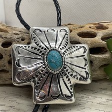 Fancy Fox Boutique Original Turquoise Aztec fall  Cross Bolo tie Southwest west picture