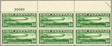 US Scott#C13 OG VLH VF 1930 65c Graf Zeppelin plate block, no faults picture