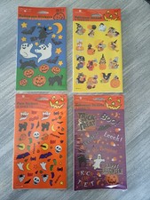 NOS Vintage 1990s American Greetings Halloween Stickers Lot Ghosts Pumpkins Bats picture