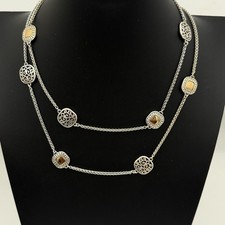Brighton Shadow Play Long Necklace Silver Gold Tone  Station Layering 40.5 picture