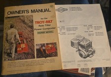 Vintage Troy-Bilt Horse Tiller Manual & 2011 Briggs & Stratton Engine Manual picture