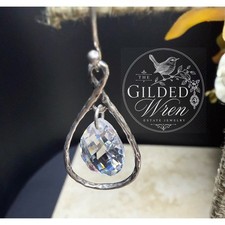 Silpada W2284 Harbor Lights Sterling Silver Crystal Teardrop Earrings 925 picture