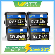 1-4Pcs WattCycle 12V 314Ah LiFePO4 Battery 200A BMS Trolling Motor Off-Grid RV picture