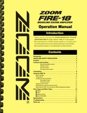 Zoom Fire 18 Modeling Guitar Amplifier OWNER'S OPERATION MANUAL picture
