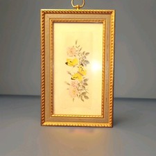 Traber-Set Of 2 Signed Original Floral Etchings Butterfly & Flowers Framed Vtg picture
