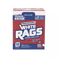 Toolbox Brand Professional White Rags A Box of Cleaning White Rags 200 Count NEW picture