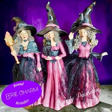 EERIE CHARM Three Witches Trio Halloween Elegant Pretty Witch Figurine 12” NWT picture
