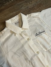 1960s Dacron Polyester White Embroidered Loop Collar Shirt Women’s Large USA EUC picture