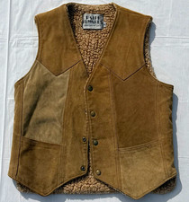 Vintage Ralph Edwards Men’s Suede Shearling Lined Western Vest Snap M picture