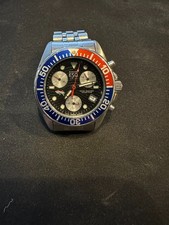 Vintage ESQ by Movado Quartz Chronograph Pepsi Bezel w/ Shark Logo Swiss-Made picture