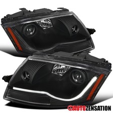 Fit 1999-2006 Audi TT Black LED Bar Projector Headlights Headlamps Left+Right picture