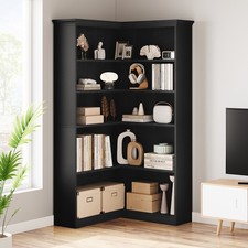 L-Shaped Corner Bookshelf 5-Tier Wooden Corner Bookcase - Storage & Display Unit picture