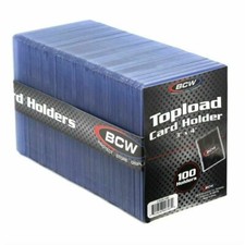 100 STANDARD 3x4 BCW TOPLOADER CARD HOLDER - 100 CT PACK - BRAND NEW & SEALED picture