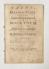 1709 Taffi's Master-Piece Welsh Satire Edward Holdsworth 1st Ed Foxon T3 ESTC picture