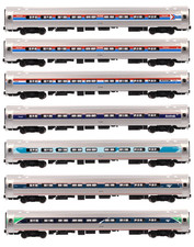KATO 106105 N SCALE Amtrak Amfleet I Coach 7 Car Set All Phases Limited  106-105 picture