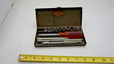 Vintage SK Tools Sherman Klove 1/4” Drive Socket Set 15 pc W/ Case Knurled USA picture