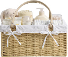 Yecaye Large Baby Diaper Caddy Organizer, Paper Rope Storage Baskets, Khaki picture