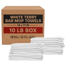 New Terry Bar Mop Towels – Bulk White Rags for Cleaning, Bars & Home – Boxes picture