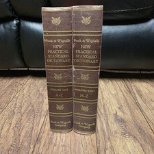 VINTAGE 1953 Funk and Wagnalls New Practical Standard Dictionary Volumes 1 & 2 picture