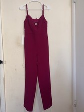 BCBGMAXAZRIA Women's Fuchsia PinkJumpsuit Size M Spaghetti Strap picture
