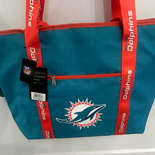 Logo Brands Officially Licensed Miami Dolphins NFL Insulated Tote Aqua Orange picture