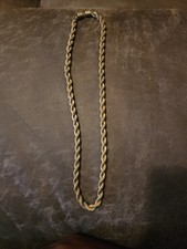 Vintage 90s chunky 14k gold plated rope chain necklace  picture