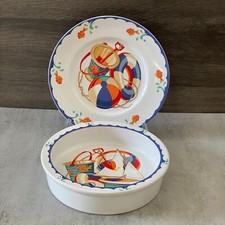 Tiffany & Co. Tiffany Seashore Vintage Child's Bowl Plate Two Piece Ceramic Set picture