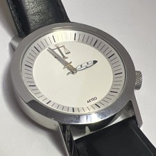 AKTEO LAWYER ATTORNEY/LADY SCALES OF JUSTICE WATCH 42MM BLACK LEATHER BAND WORKS picture