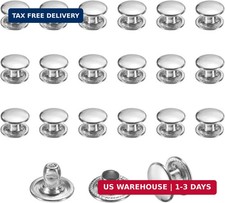 uxcell 50 Sets Leather Rivets, 8mm Double Cap Rivets, 6mm Height Tubular Metal S picture