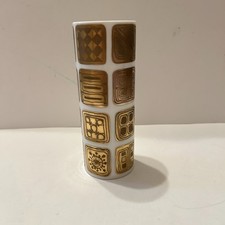 Bjorn Wiinblad for Rosenthal Gold Porcelain Vase Quatre Couleurs 6.25