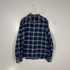UNTUCKit Vougeot Shirt Mens Large Blue Plaid Long Sleeve Button Up Flannel Fall picture