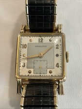 Works Vintage Hamilton 14K Gold Filled Cal. 747 17 Jewels Mens Tank Watch picture