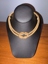 Vintage Givenchy Gold Plated Rope Knot Collar Necklace SIGNED picture
