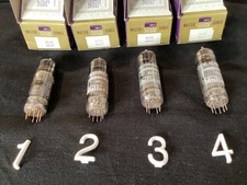  VINTAGE MATCHED QUAD (4) IEC MULLARD EL84 6BQ5 VACUUM TUBES picture