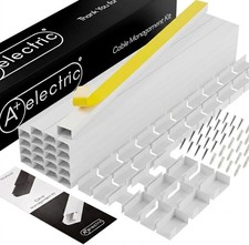 26Ft Self Adhesive Cable Raceway Cord Cover Kit Paintable Wire Hider White picture