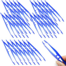 30PCS Blue 11 X 2.3Cm Disposable Forceps First Aid Tweezers Plastic Tweezers picture