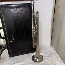 Trumpet Made by C.G. Conn Ltd. USA SS1 W/ Mouthpiece & Case VTG picture