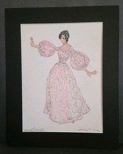 Vintage MICHAEL TRAVIS Org 1960s Sketch For DIONNE WARWICK Stage Costume Signed picture