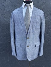 ⭐️ MEN'S J. CREW  LUDLOW CHAMBRAY COTTON LINEN  SUIT  44 LONG   ⭐️ picture