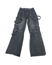Romwe Women’s Black Goth Emo Tripp Rave Jeans Size  4 27 X 31 picture