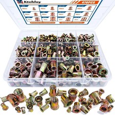 470Pcs SAE & Metric UNC Rivet Nut,Zinc Plated Carbon Steel Rivnut Threaded Inser picture