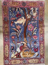 Auth: Antique Judaical Silk Rug   Rarest Kaschan  Collectors Masterpiece 3x5 picture